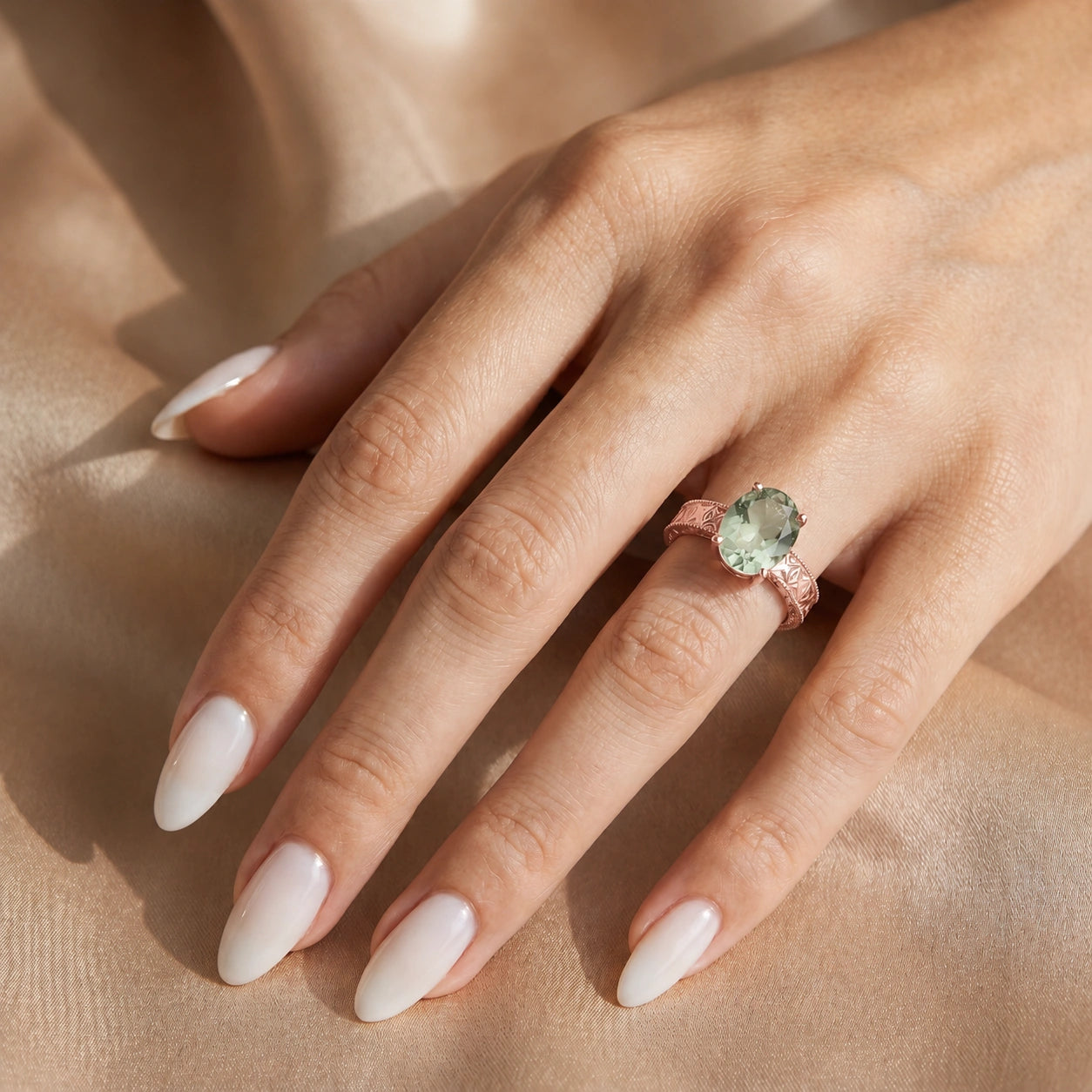 Rose Gold Green Amethyst — Rosa