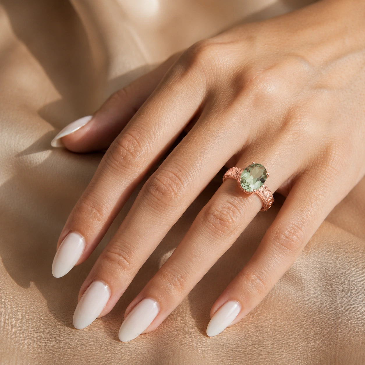 Rose Gold Green Amethyst — Rosa