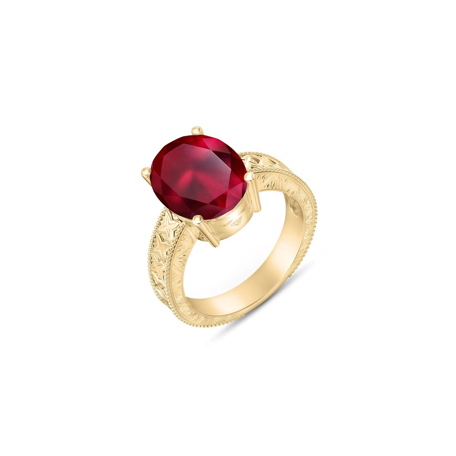 Yellow Gold Ruby — Rosa