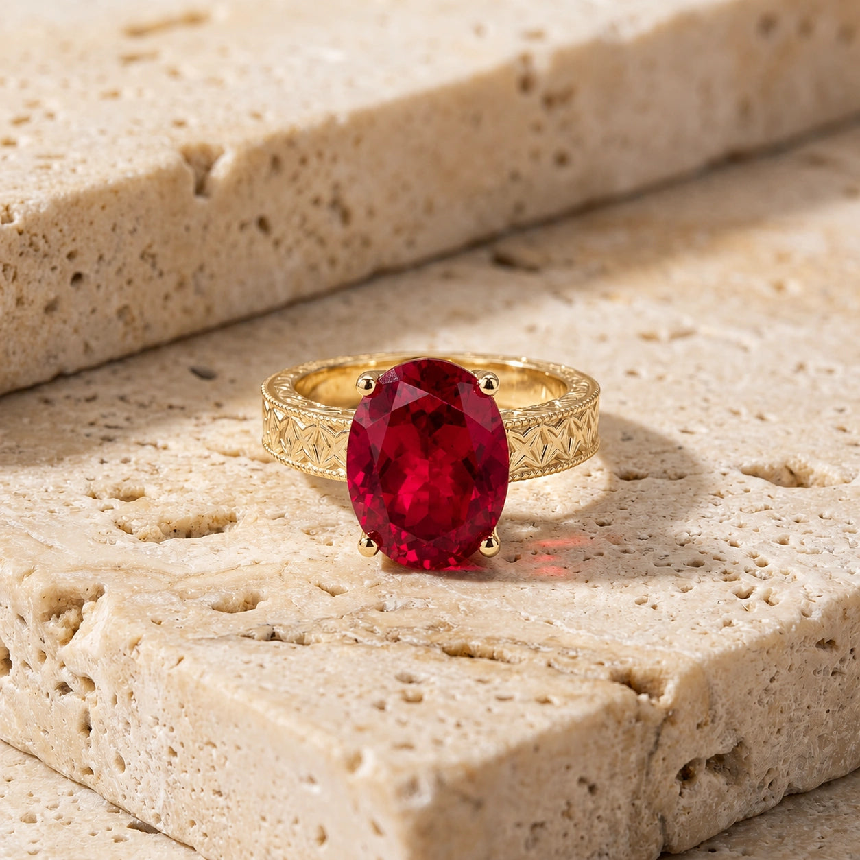 Yellow Gold Ruby — Rosa