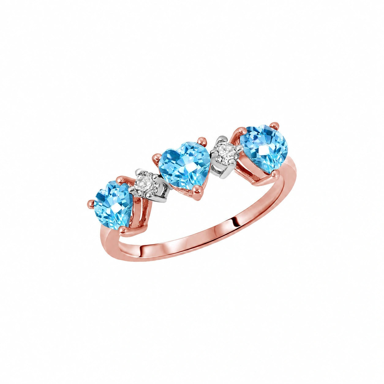 Rose Gold Blue Topaz & Diamond — Salomè