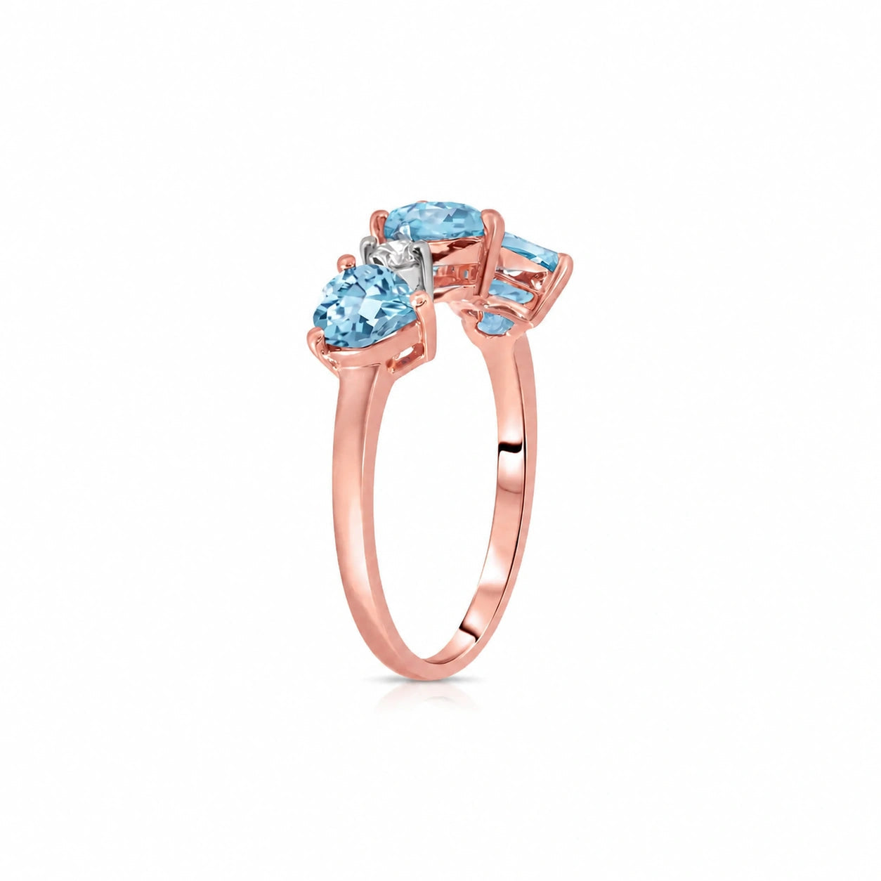 Rose Gold Blue Topaz & Diamond — Salomè