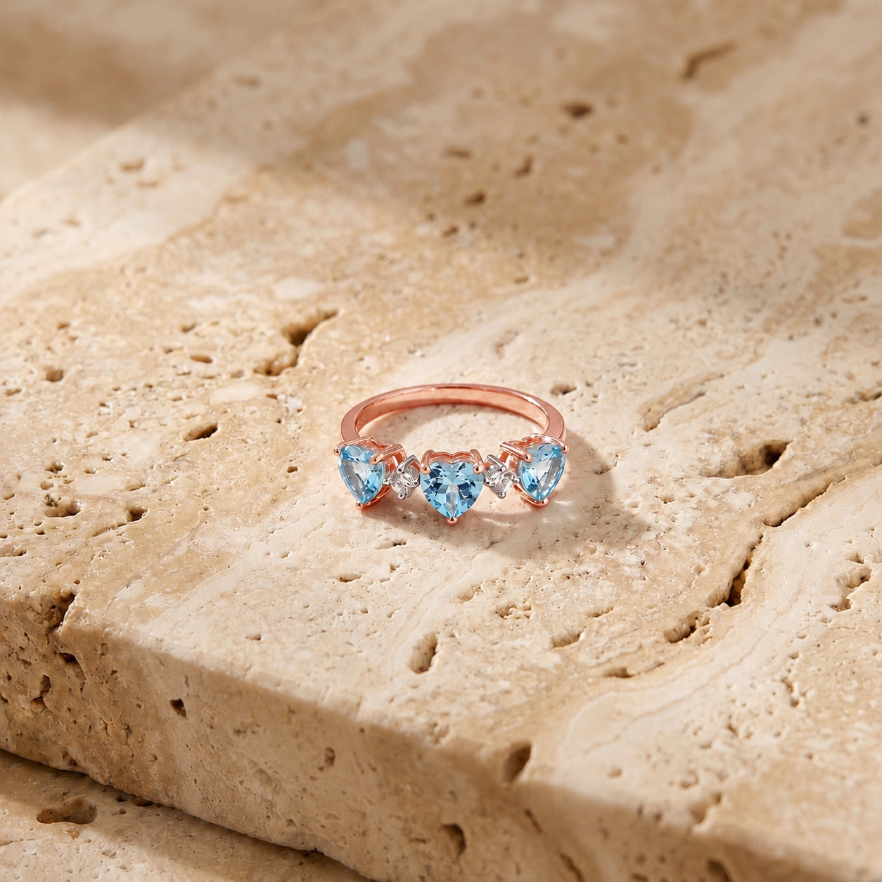 Rose Gold Blue Topaz & Diamond — Salomè