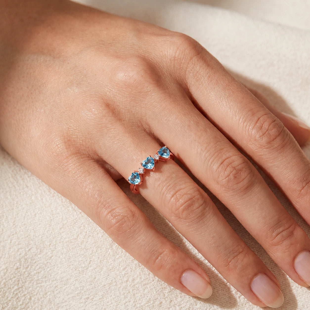 Rose Gold Blue Topaz & Diamond — Salomè