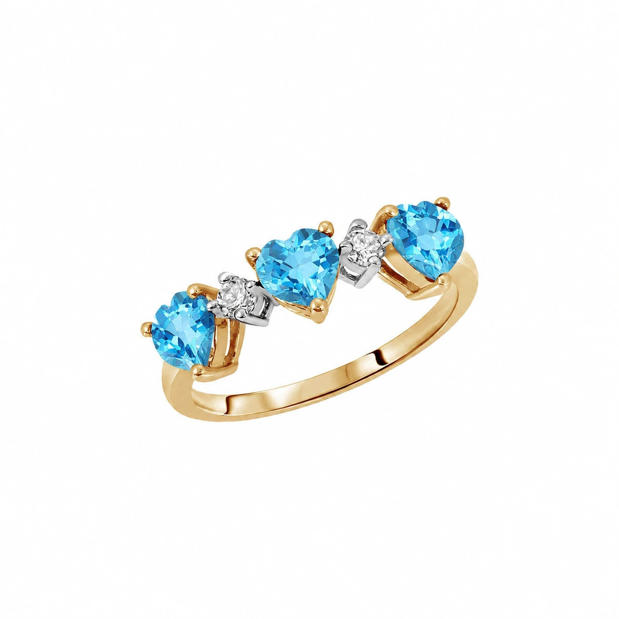 Yellow Gold Blue Topaz & Diamond — Salomè