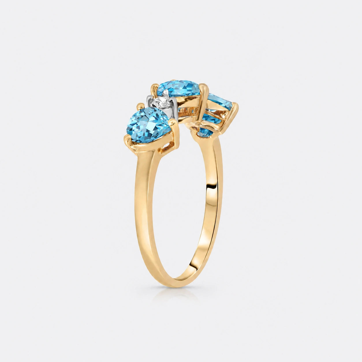 Yellow Gold Blue Topaz & Diamond — Salomè