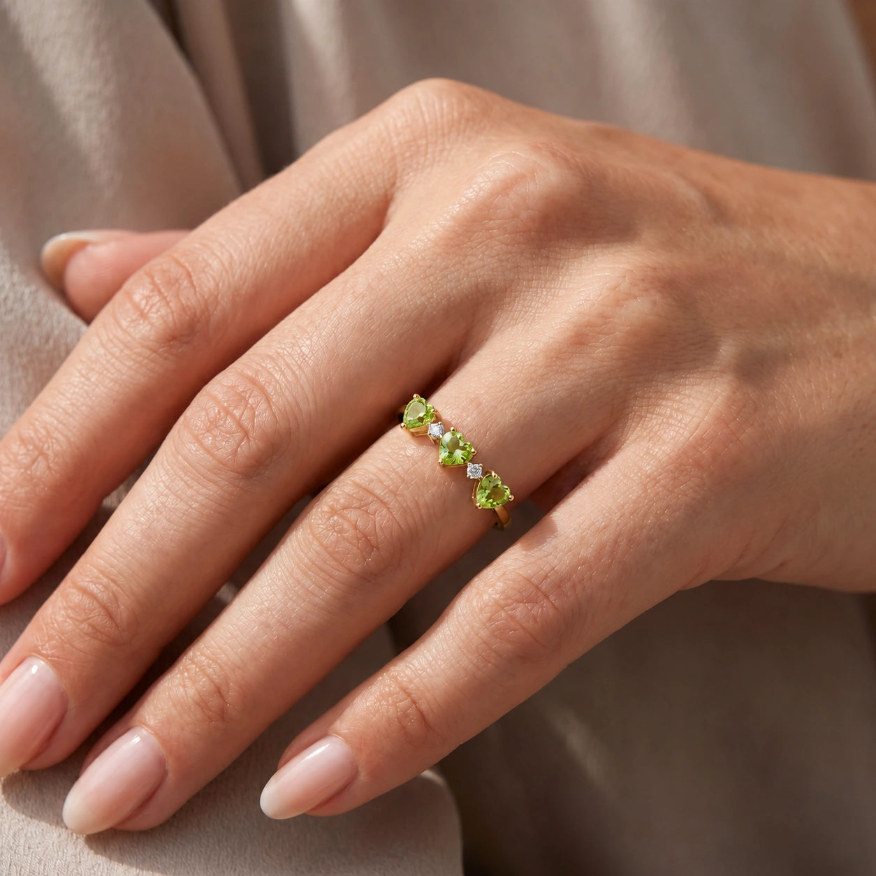 Yellow Gold Peridot & Diamond — Salomè