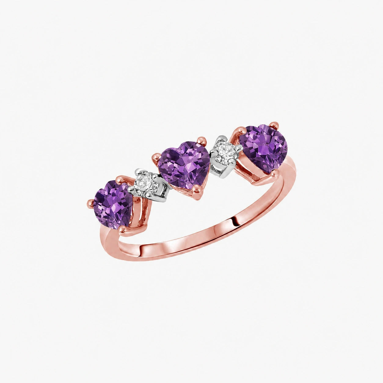 Rose Gold Purple Amethyst & Diamond — Salomè