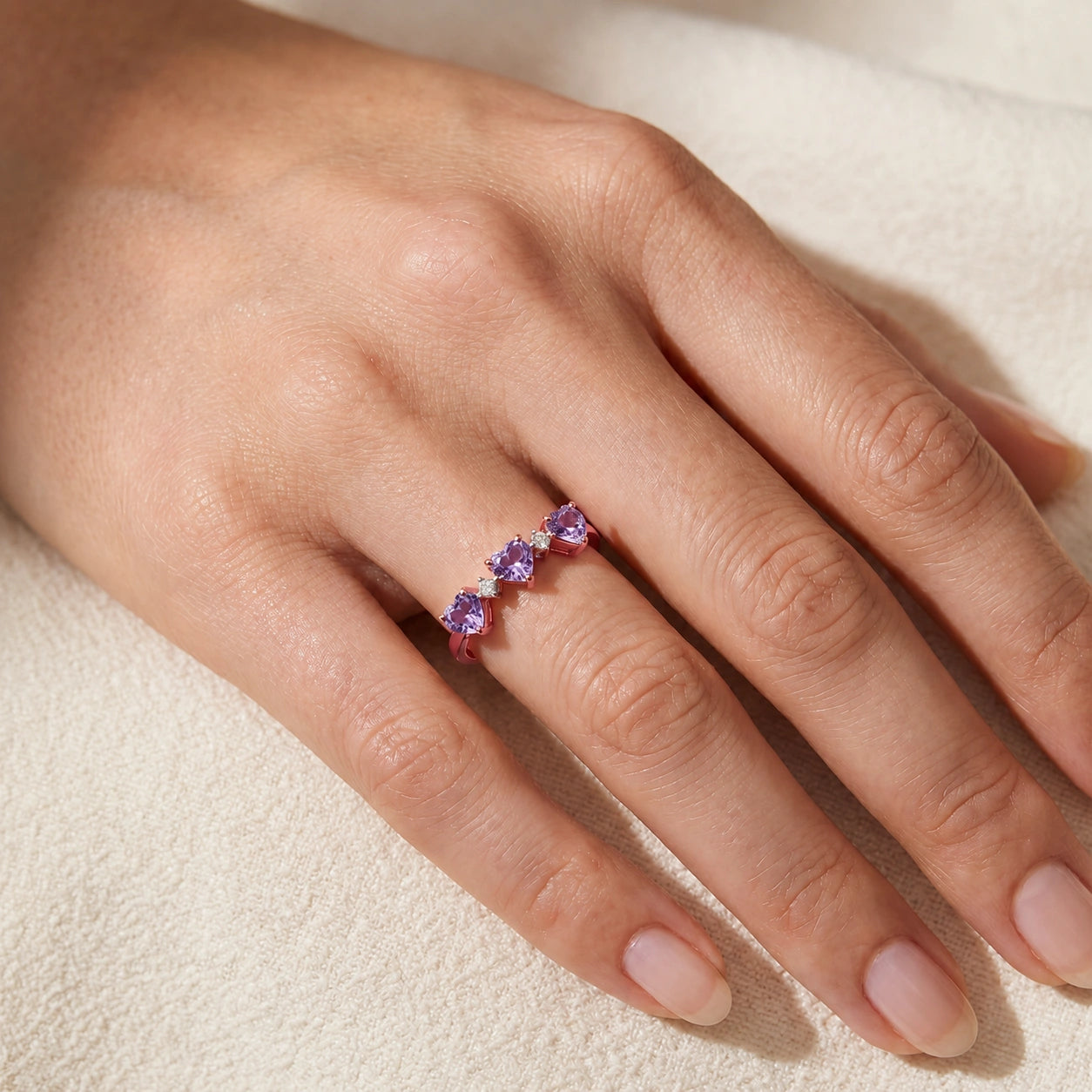 Rose Gold Purple Amethyst & Diamond — Salomè
