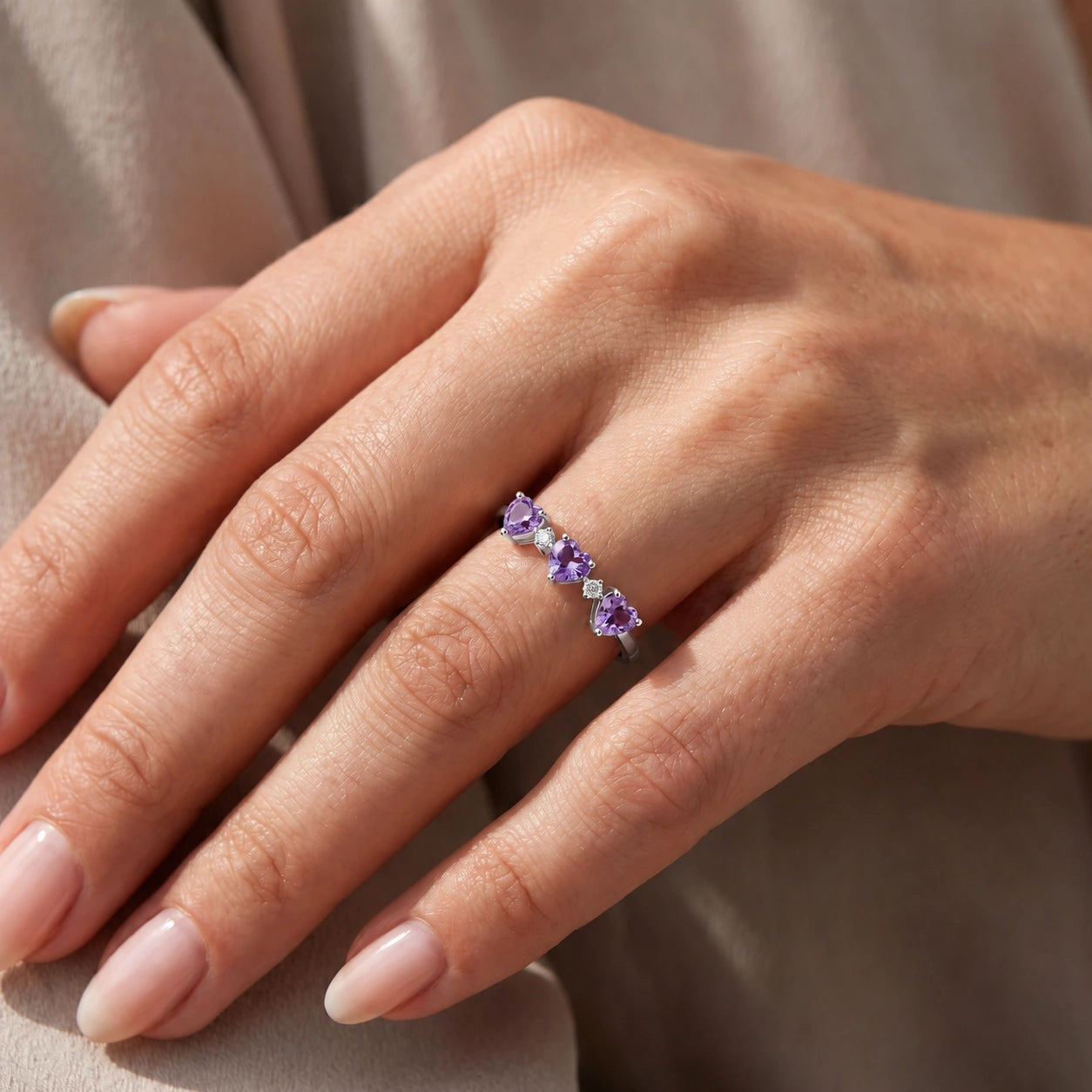 White Gold Purple Amethyst & Diamond — Salomè