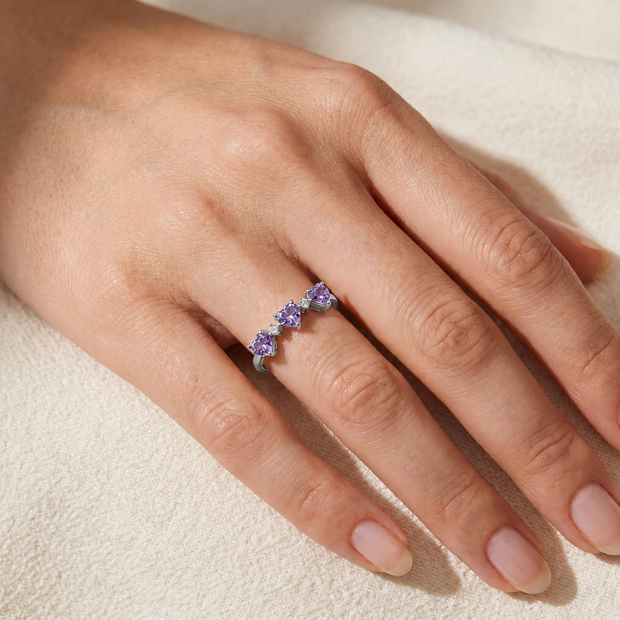 White Gold Purple Amethyst & Diamond — Salomè