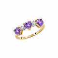 Yellow Gold Purple Amethyst & Diamond — Salomè