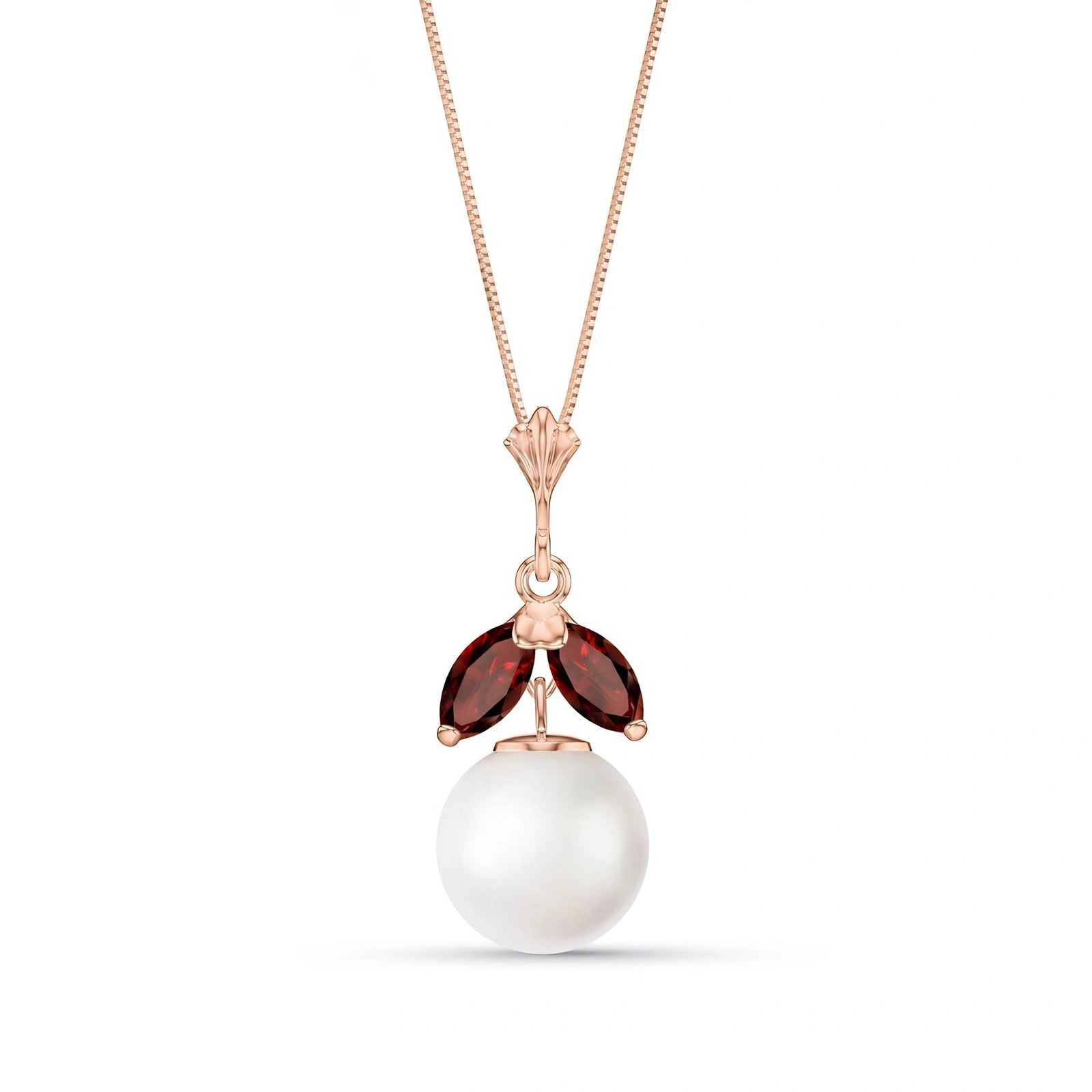 Rose Gold Belle Necklace Pearl 10K — Romilda
