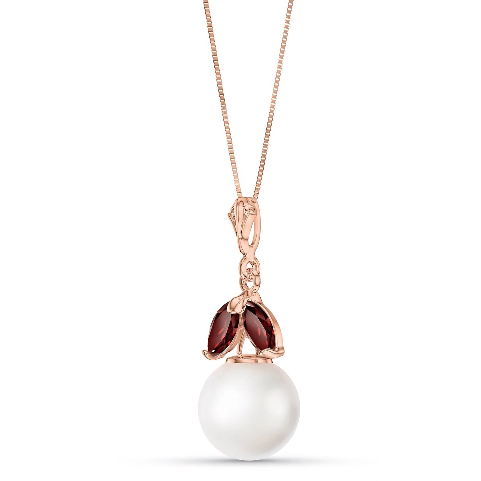 Rose Gold Belle Necklace Pearl 10K — Romilda