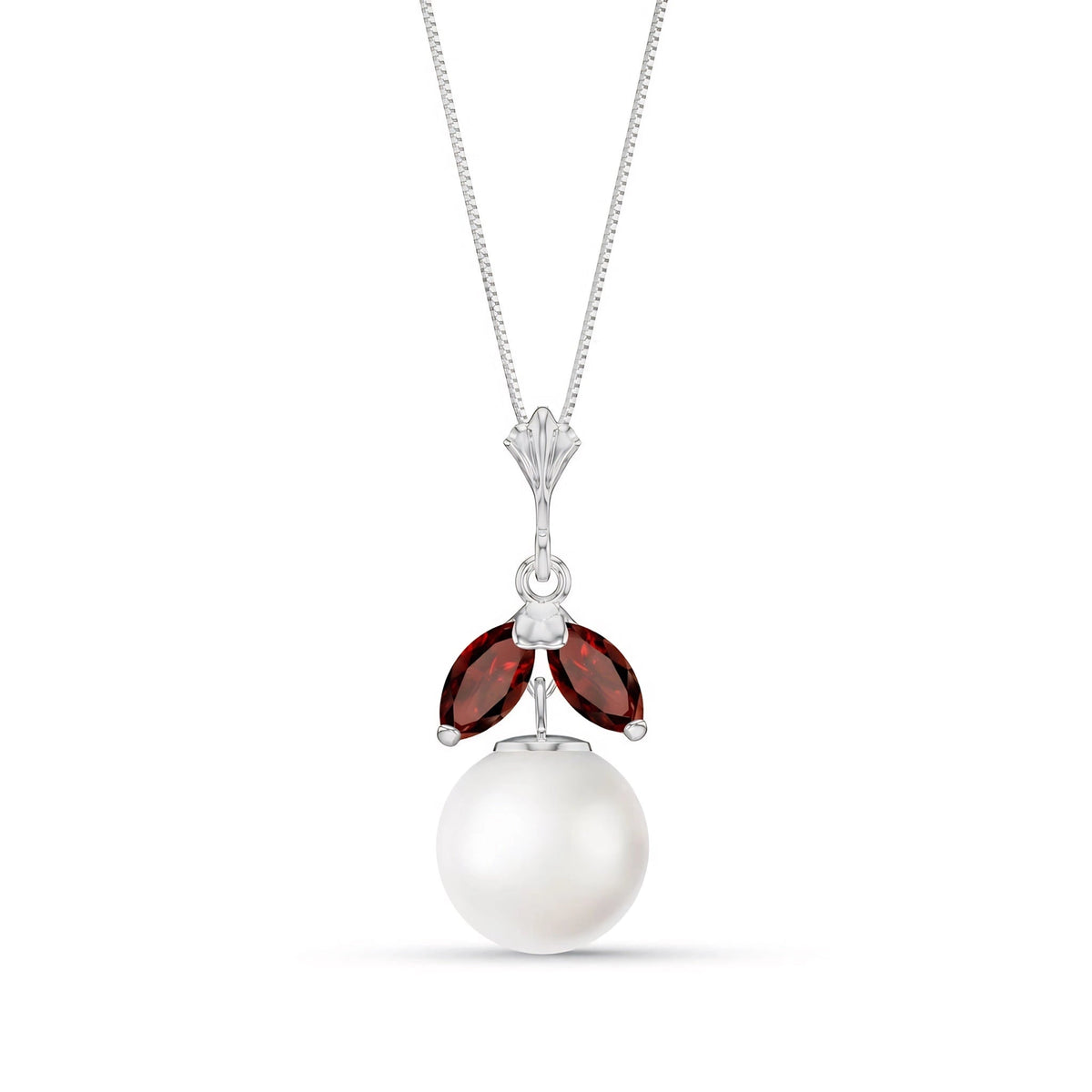 White Gold Belle Necklace Pearl — Romilda