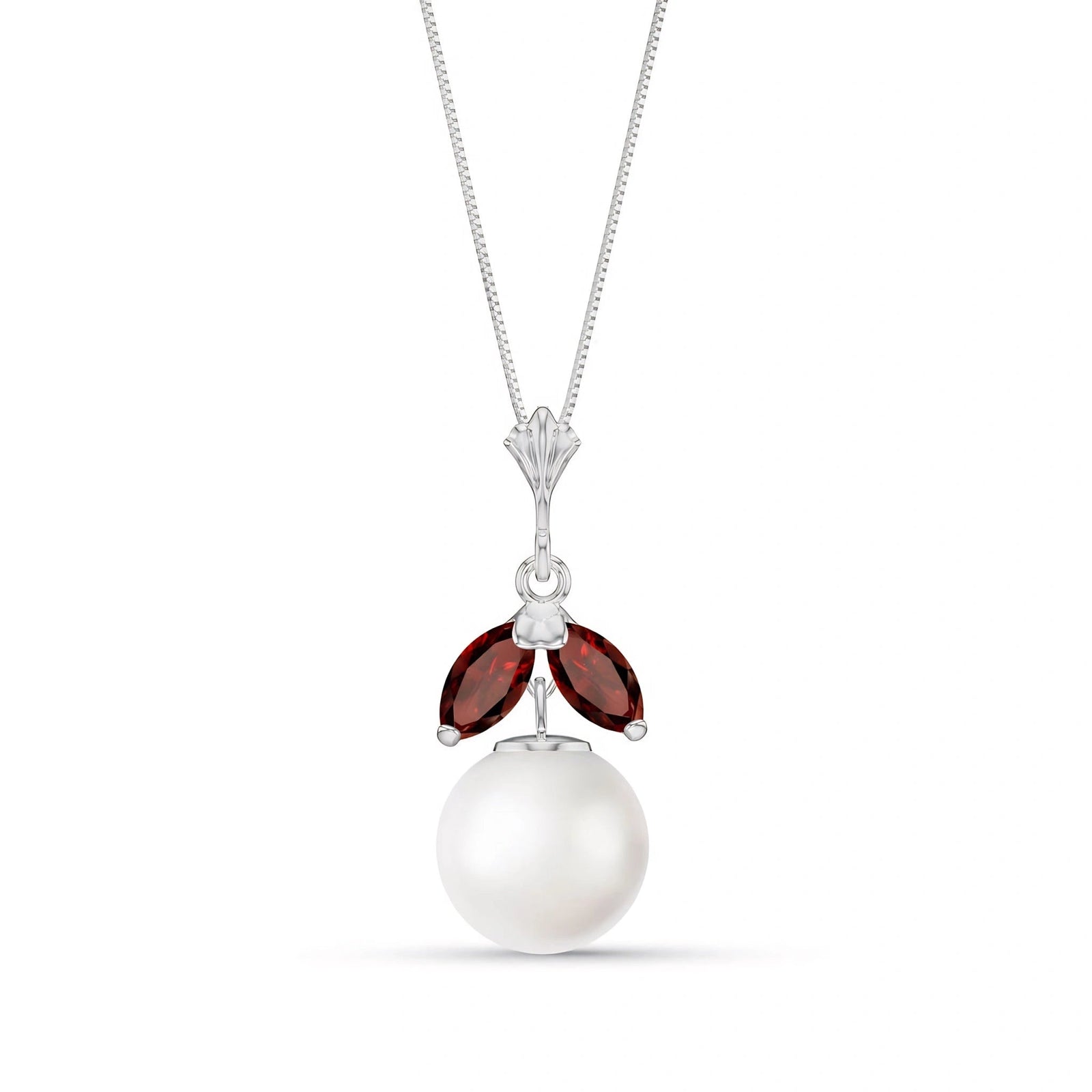 White Gold Belle Necklace Pearl 10K — Romilda