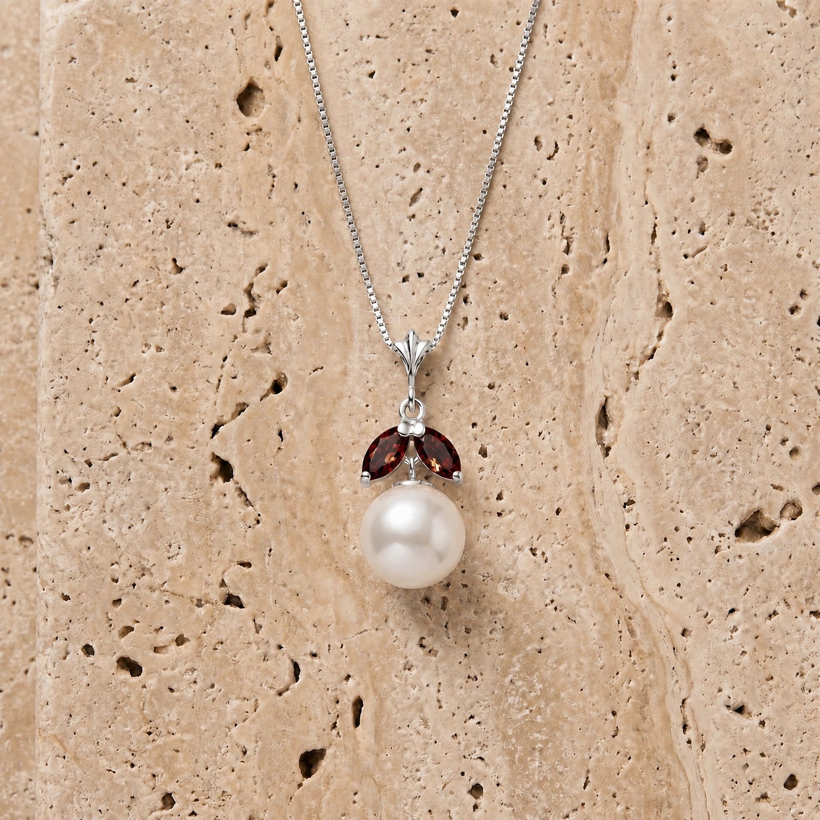 White Gold Belle Necklace Pearl 10K — Romilda