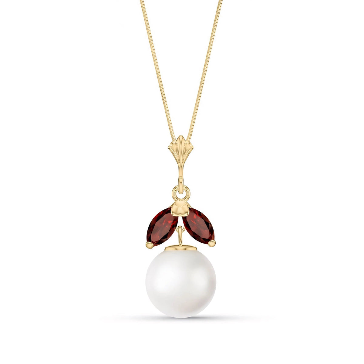 Yellow Gold Belle Necklace Pearl 10K — Romilda