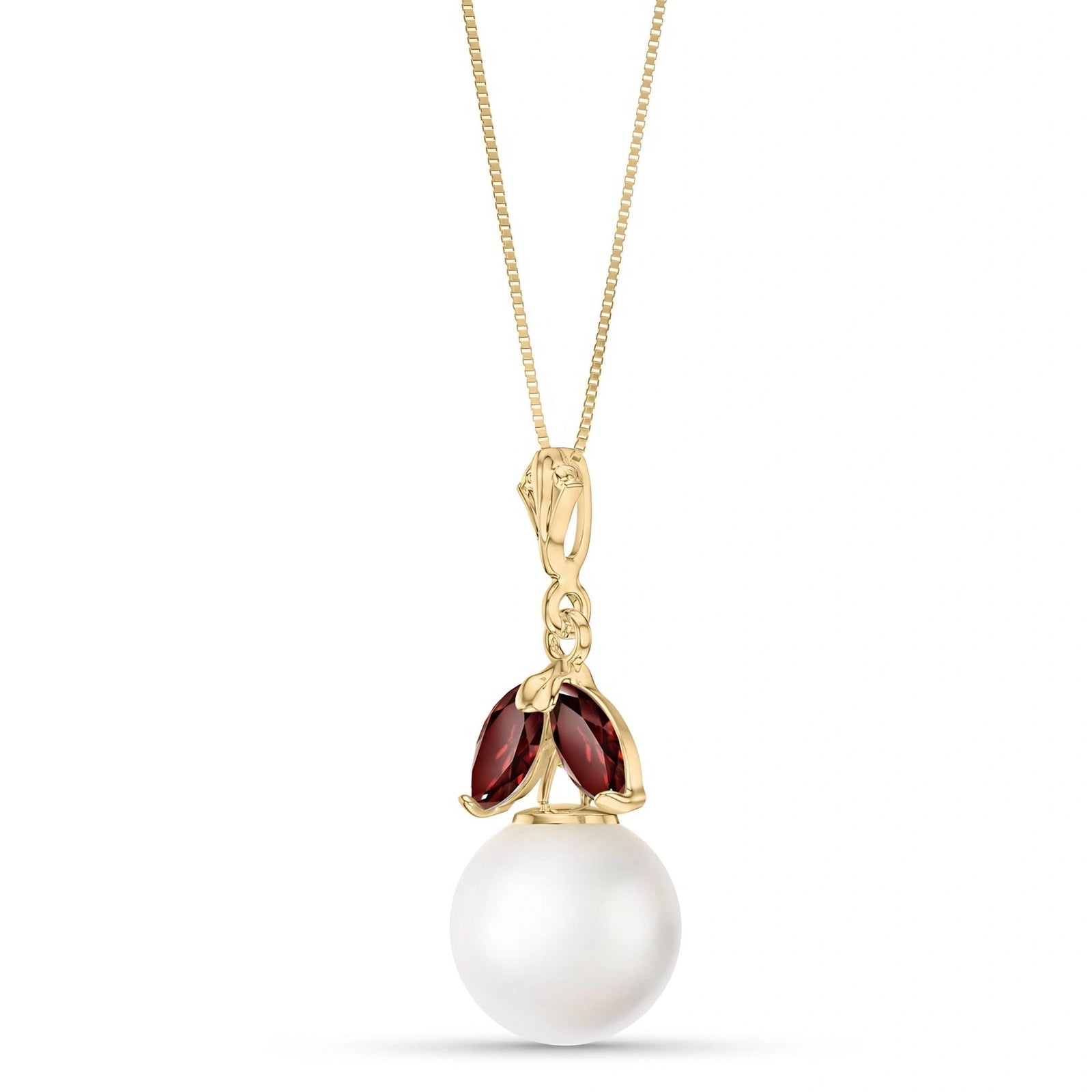 Yellow Gold Belle Necklace Pearl 10K — Romilda