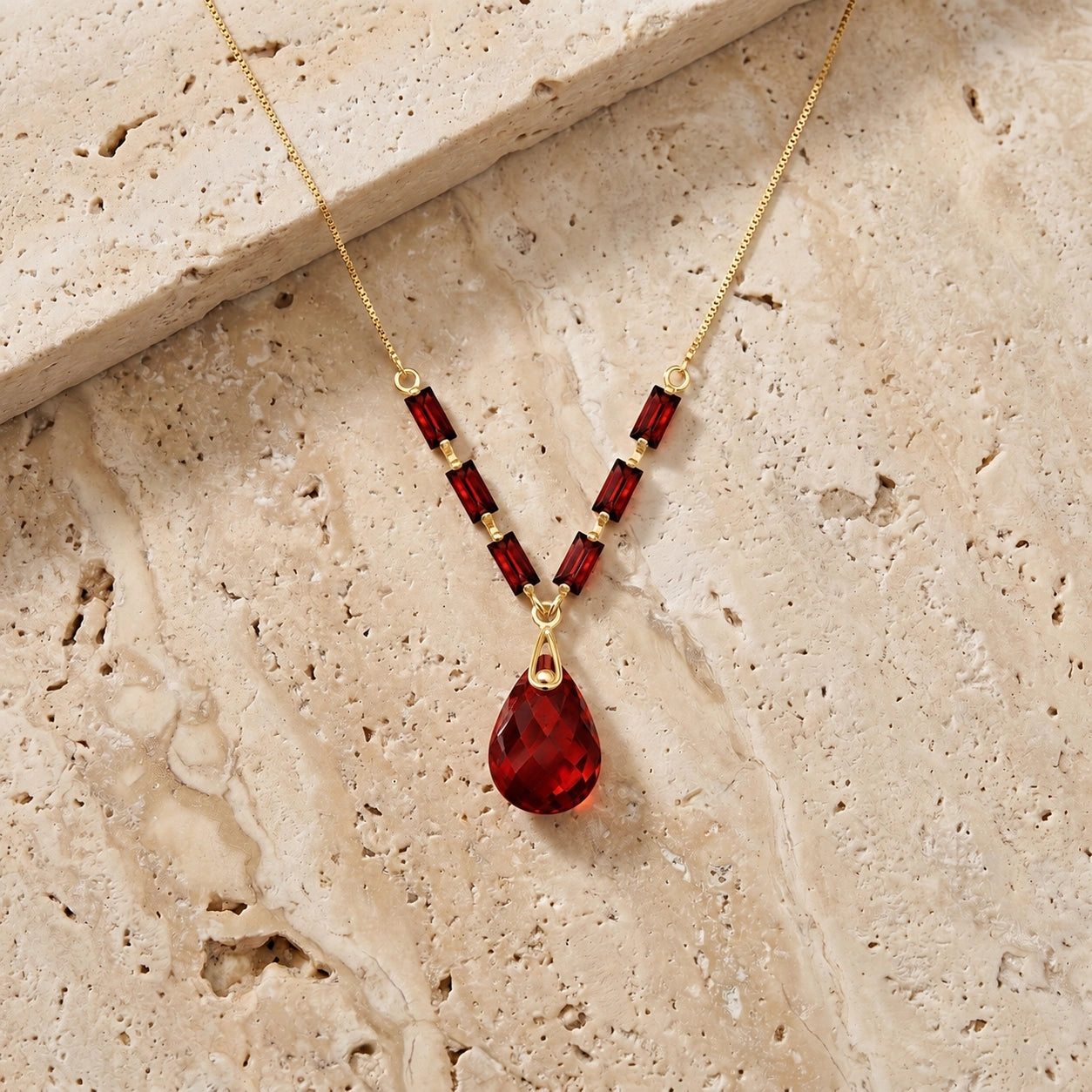 Yellow Gold Garnet — Santa