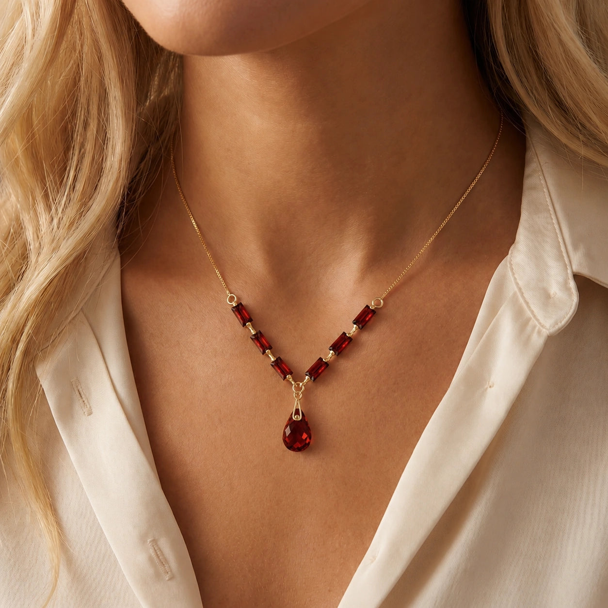 Yellow Gold Garnet — Santa