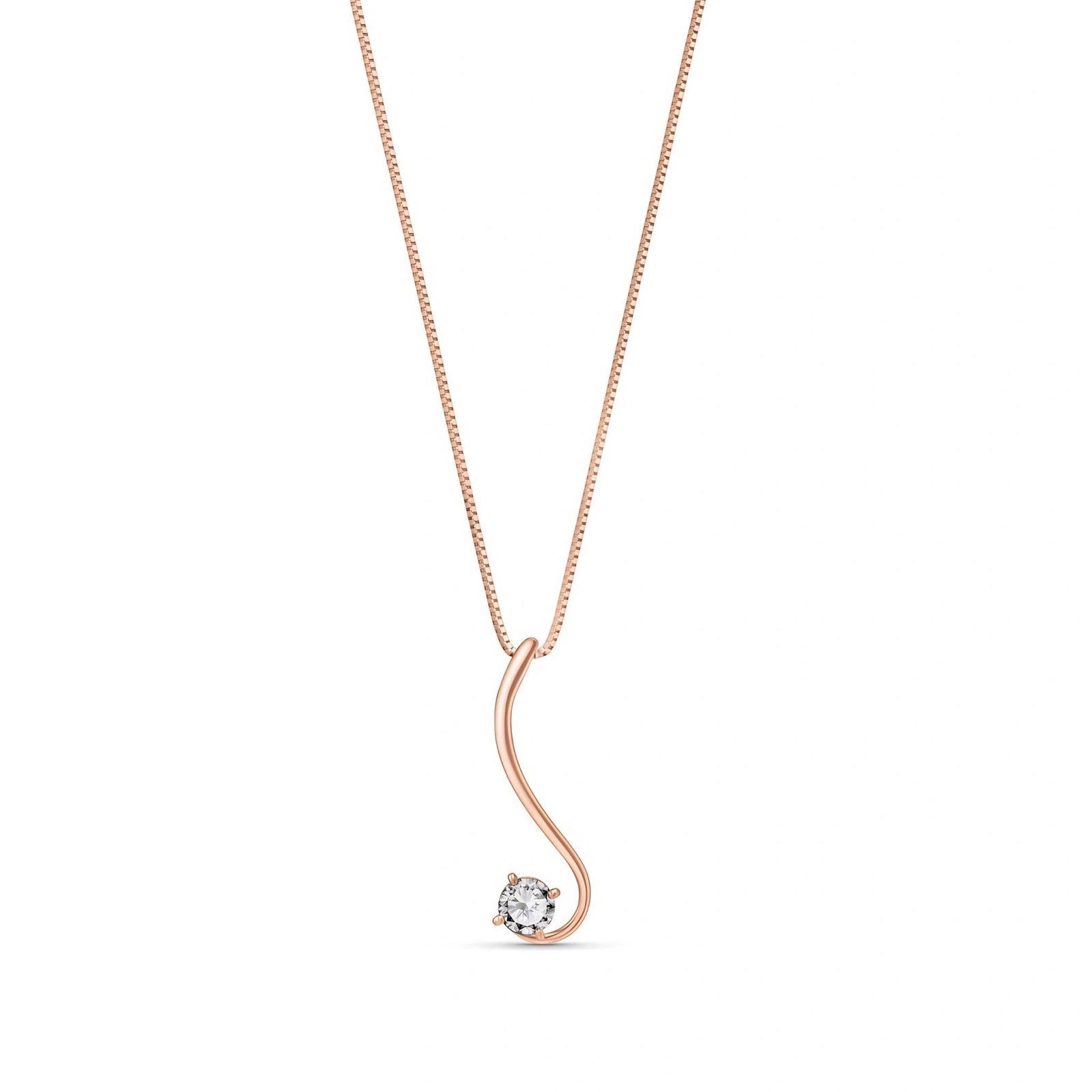Rose Gold Grace Necklace Diamond 10K — Nadia