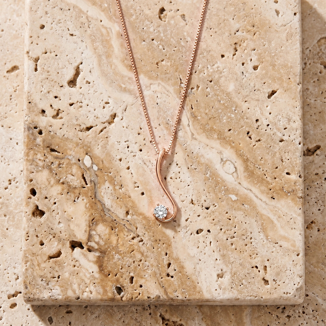 Rose Gold Grace Necklace Diamond 10K — Nadia