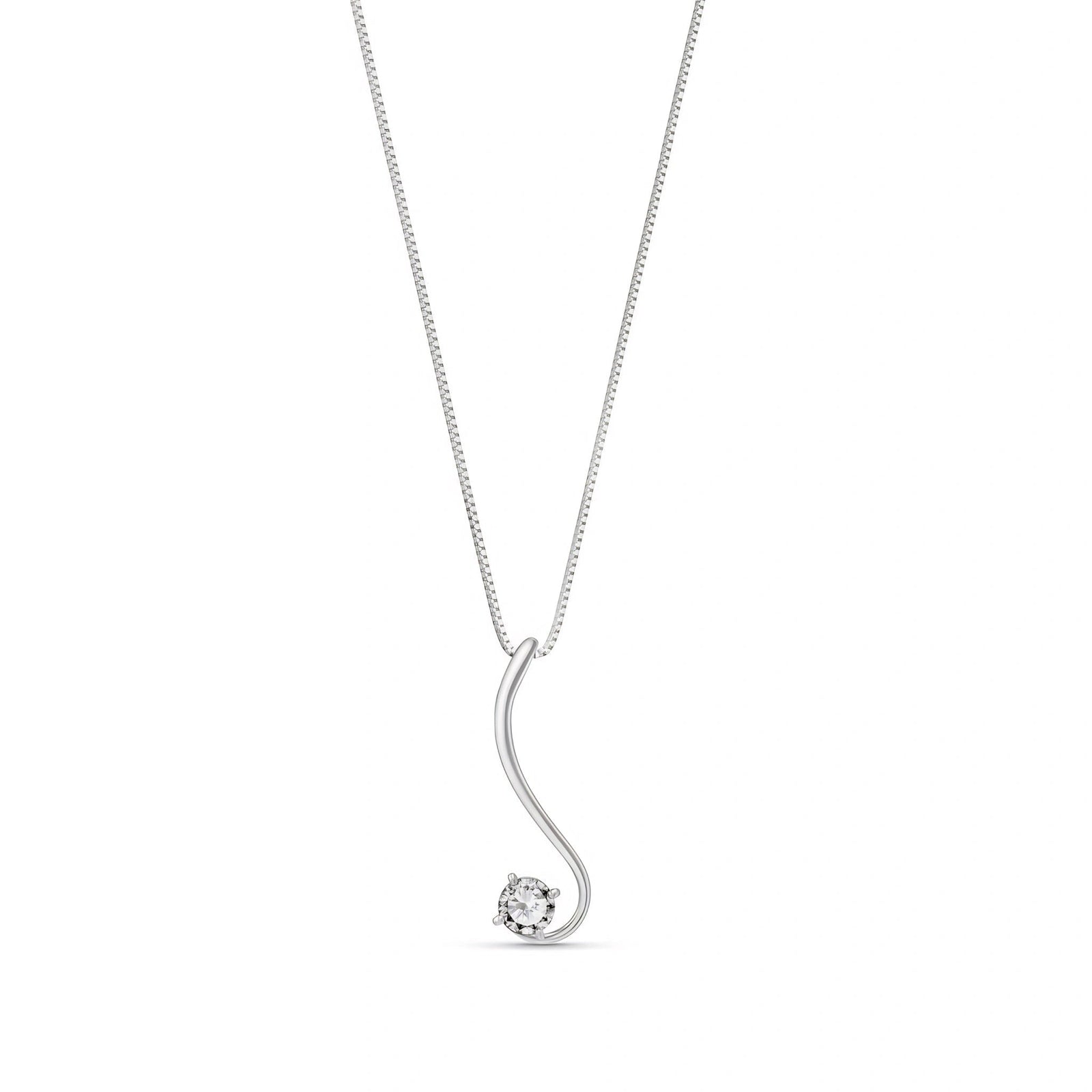 White Gold Grace Necklace Diamond 10K — Nadia
