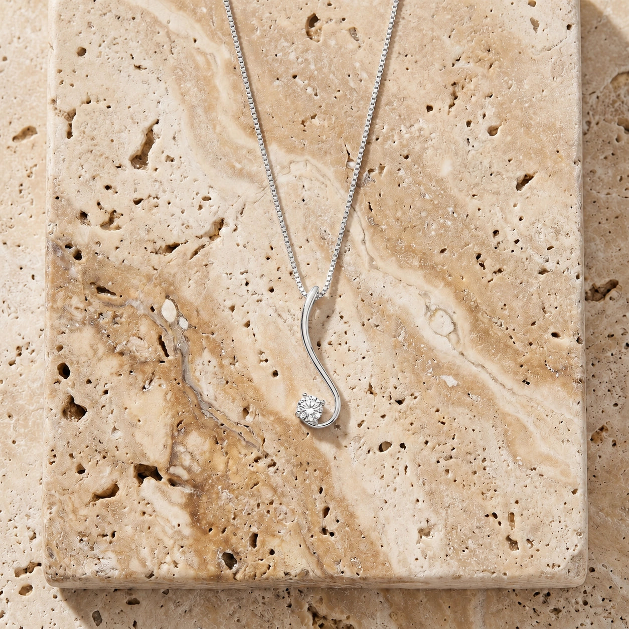 White Gold Grace Necklace Diamond 10K — Nadia