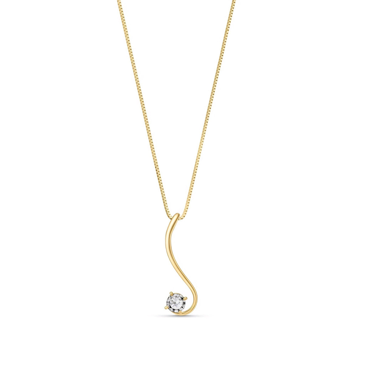 Yellow Gold Grace Necklace Diamond 10K — Nadia