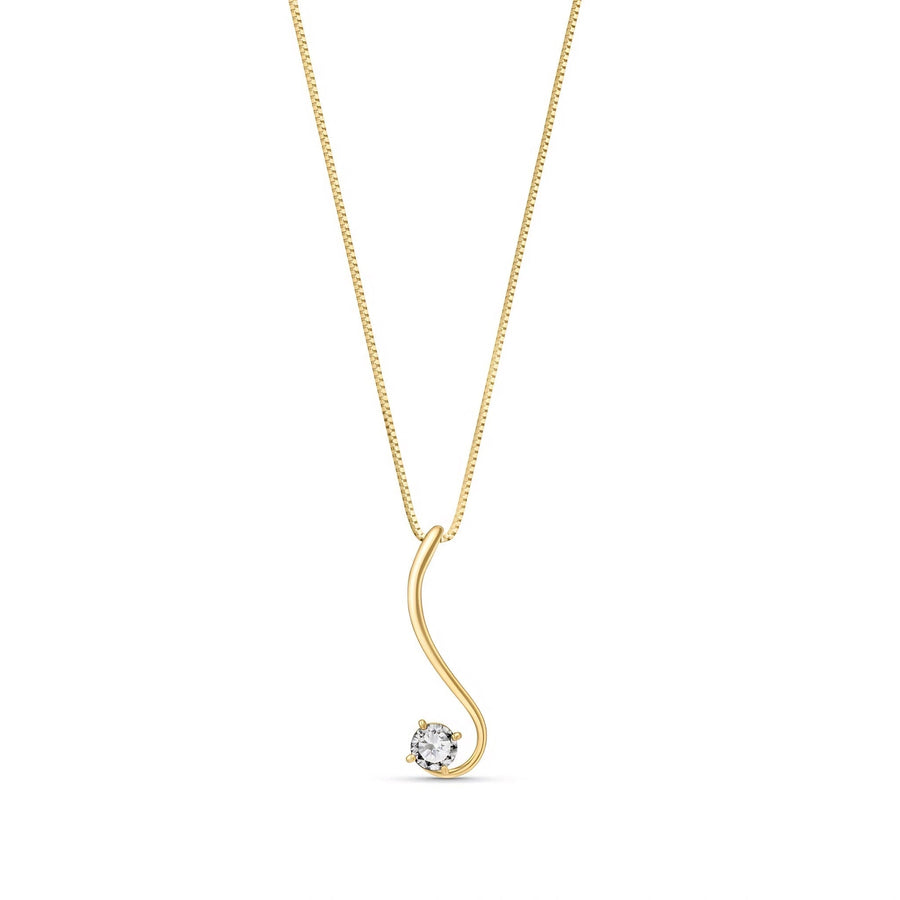 Yellow Gold Grace Necklace Diamond 10K — Nadia