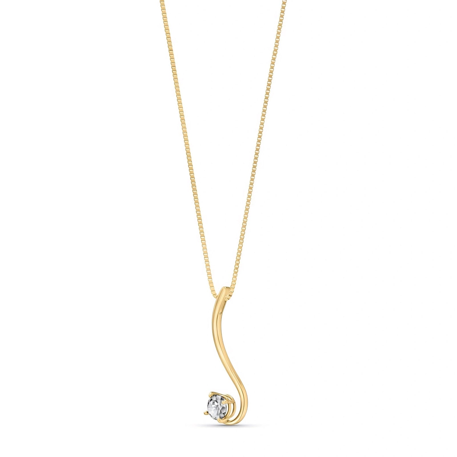 Yellow Gold Grace Necklace Diamond 10K — Nadia