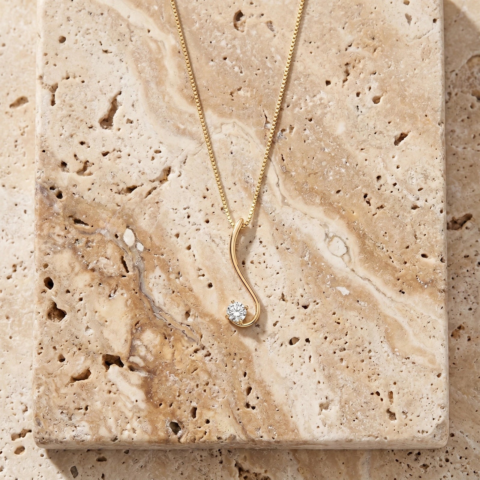 Yellow Gold Grace Necklace Diamond 10K — Nadia