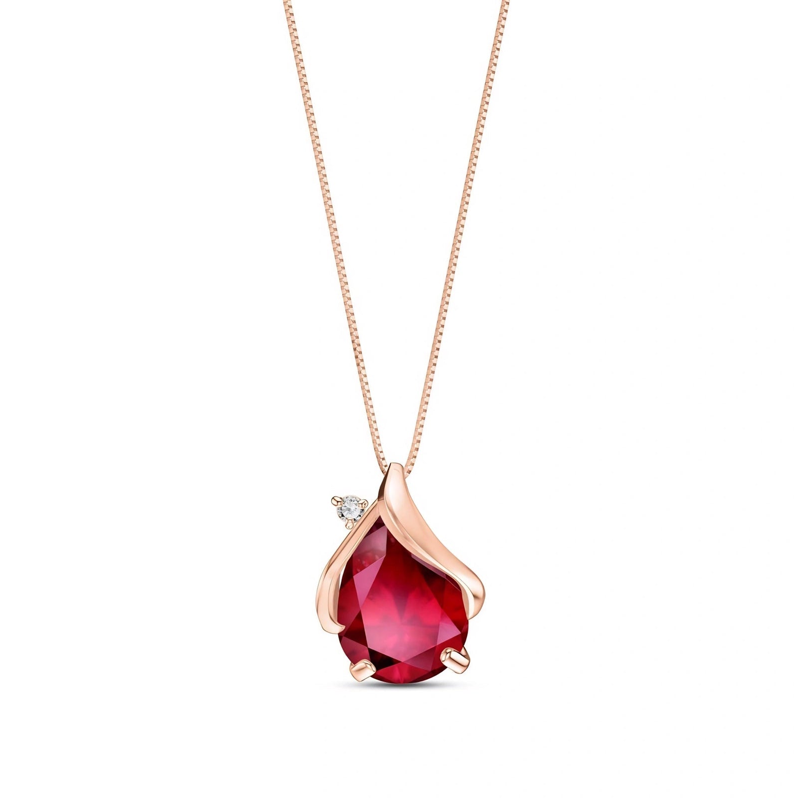 Rose Gold Signature Pendant Necklace Ruby 10K — Liana