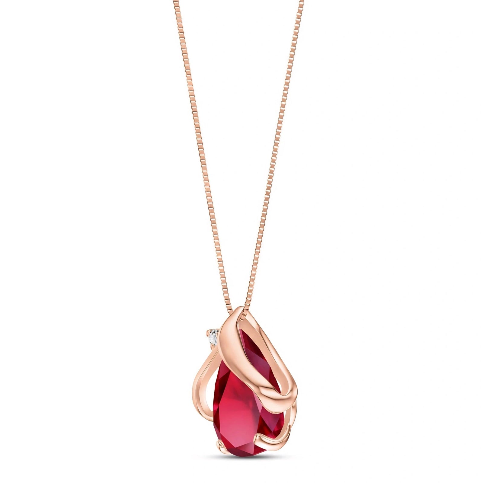 Rose Gold Signature Pendant Necklace Ruby 10K — Liana