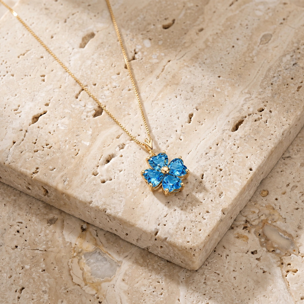Yellow Gold Blue Topaz — Aretusa