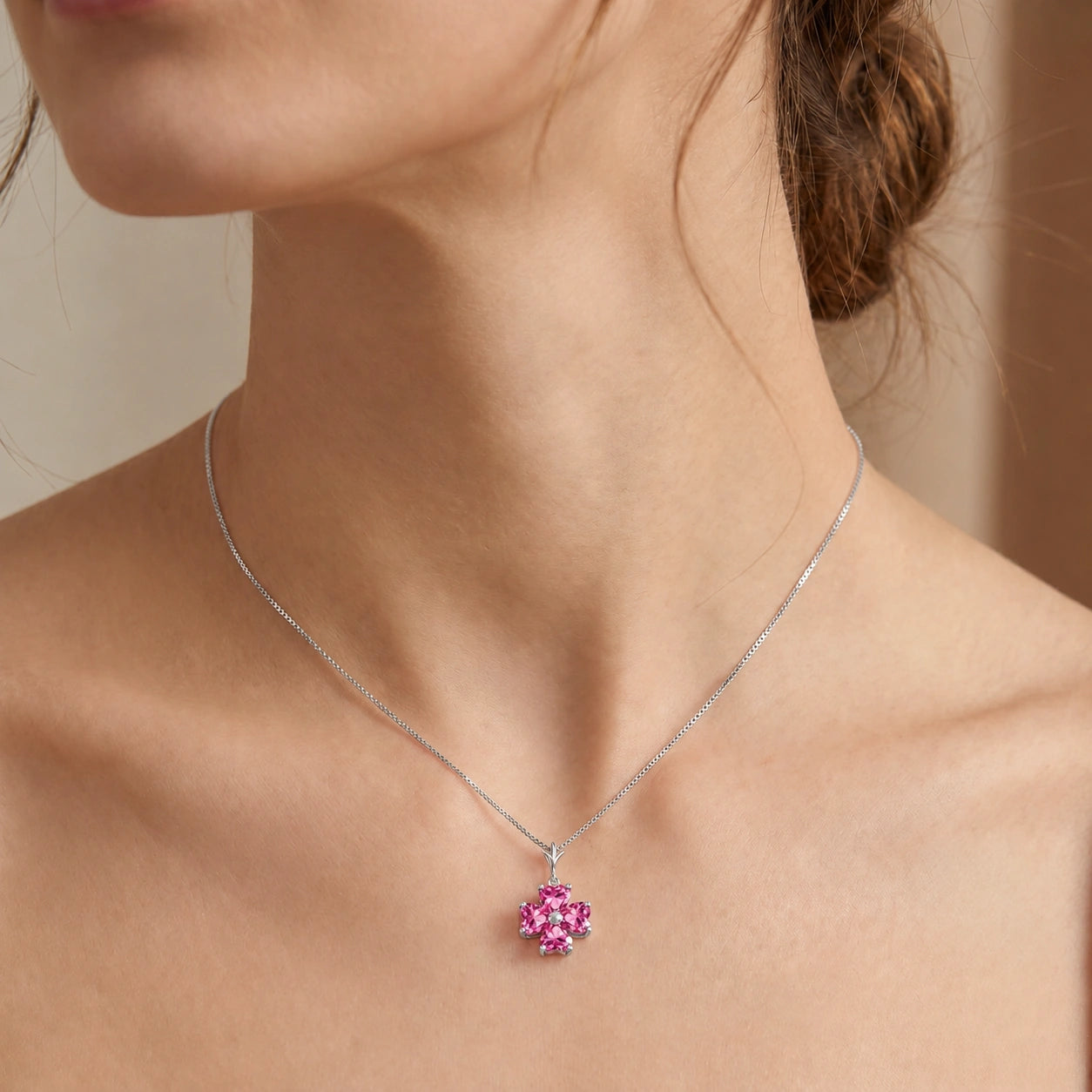 White Gold Pink Topaz — Aretusa