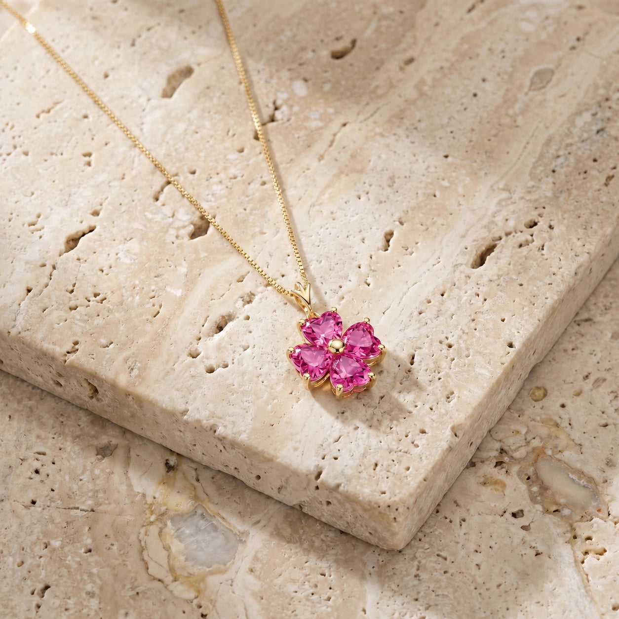 Yellow Gold Pink Topaz — Aretusa