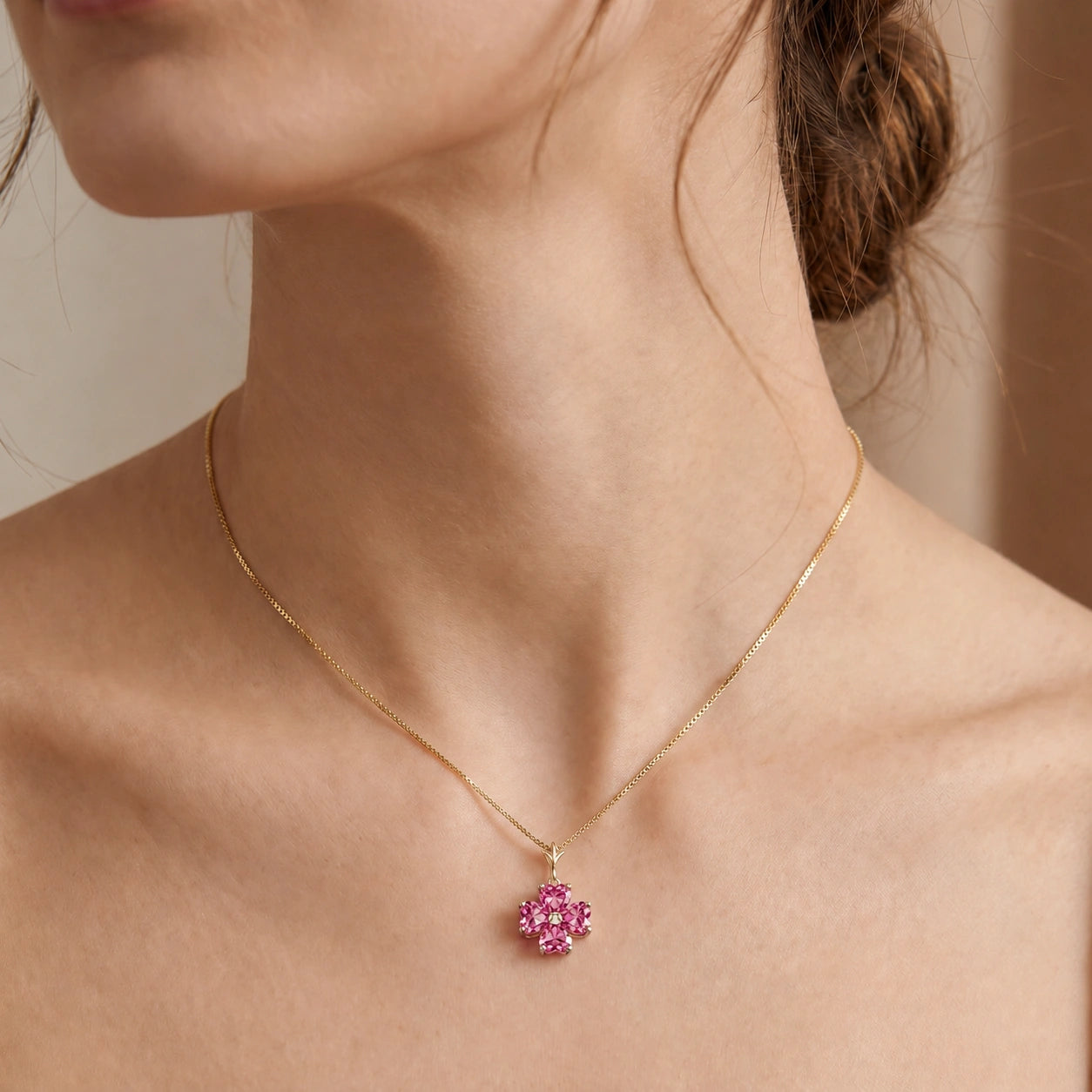 Yellow Gold Pink Topaz — Aretusa