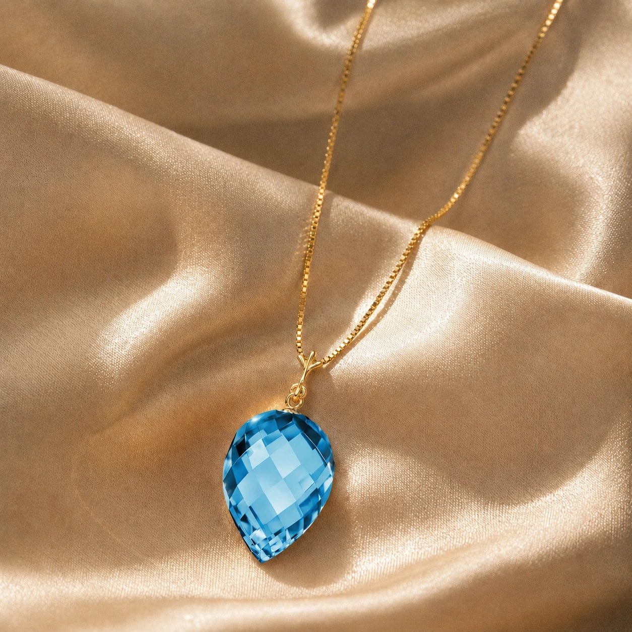 Yellow Gold Blue Topaz — Serapia