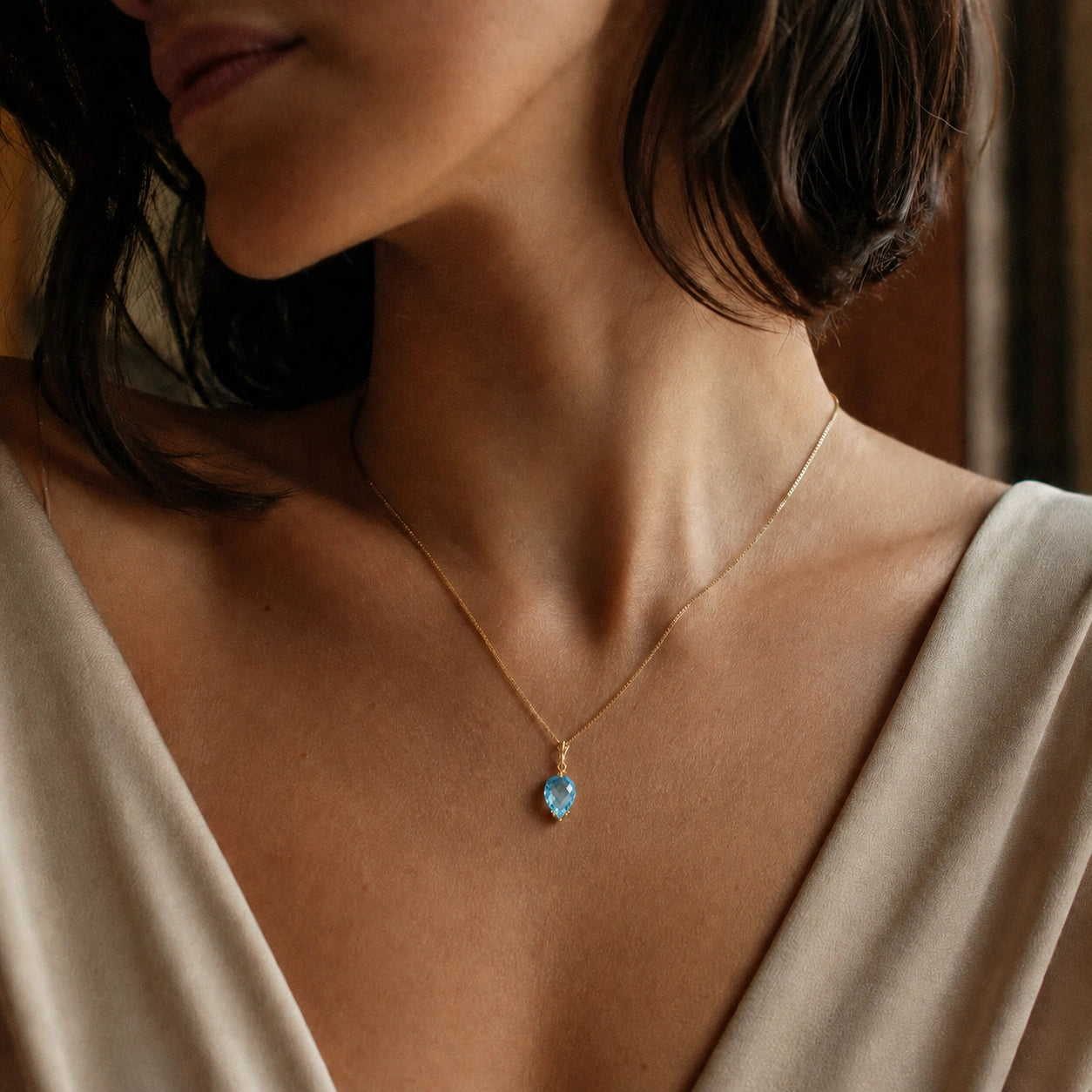 Yellow Gold Blue Topaz — Serapia