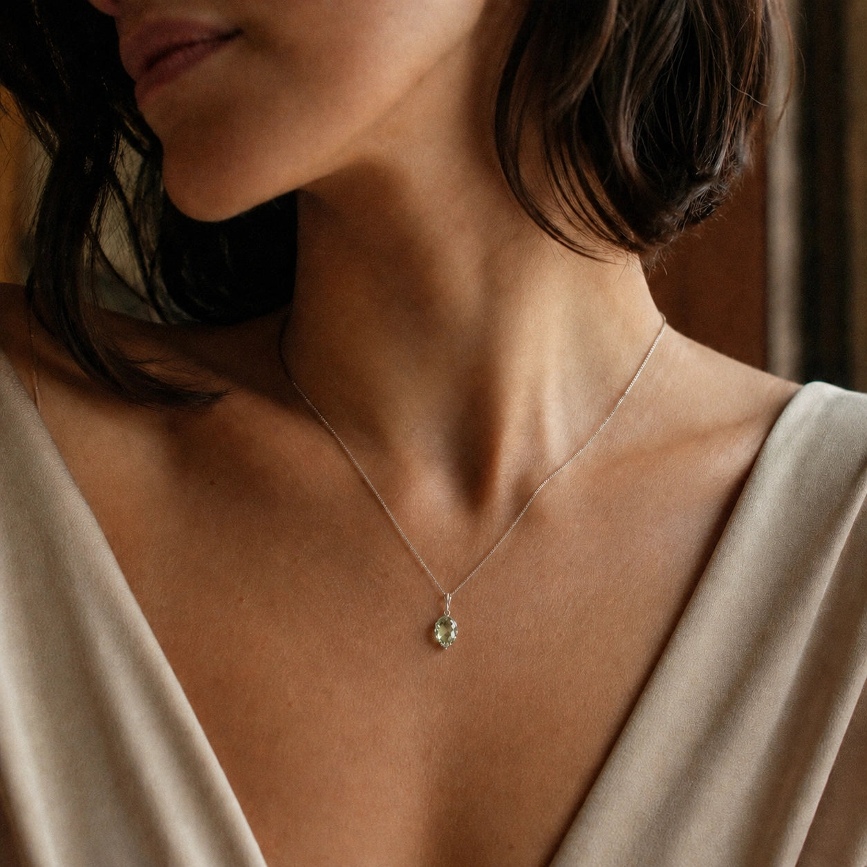 White Gold Green Amethyst — Serapia