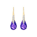Yellow Gold Aura Drop Earrings Amethyst 10K — Domenica