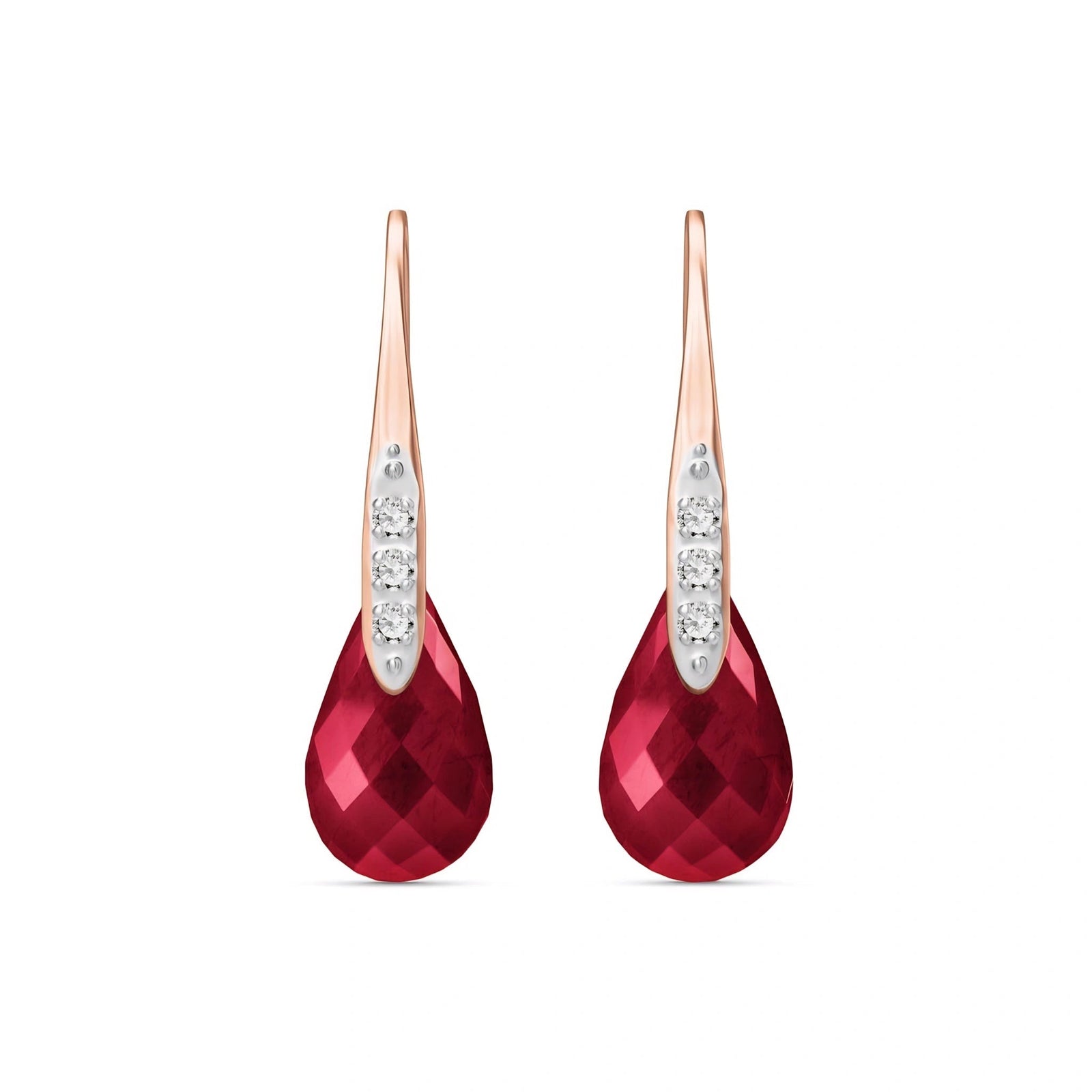 Rose Gold Aura Drop Earrings Ruby 10K — Domenica