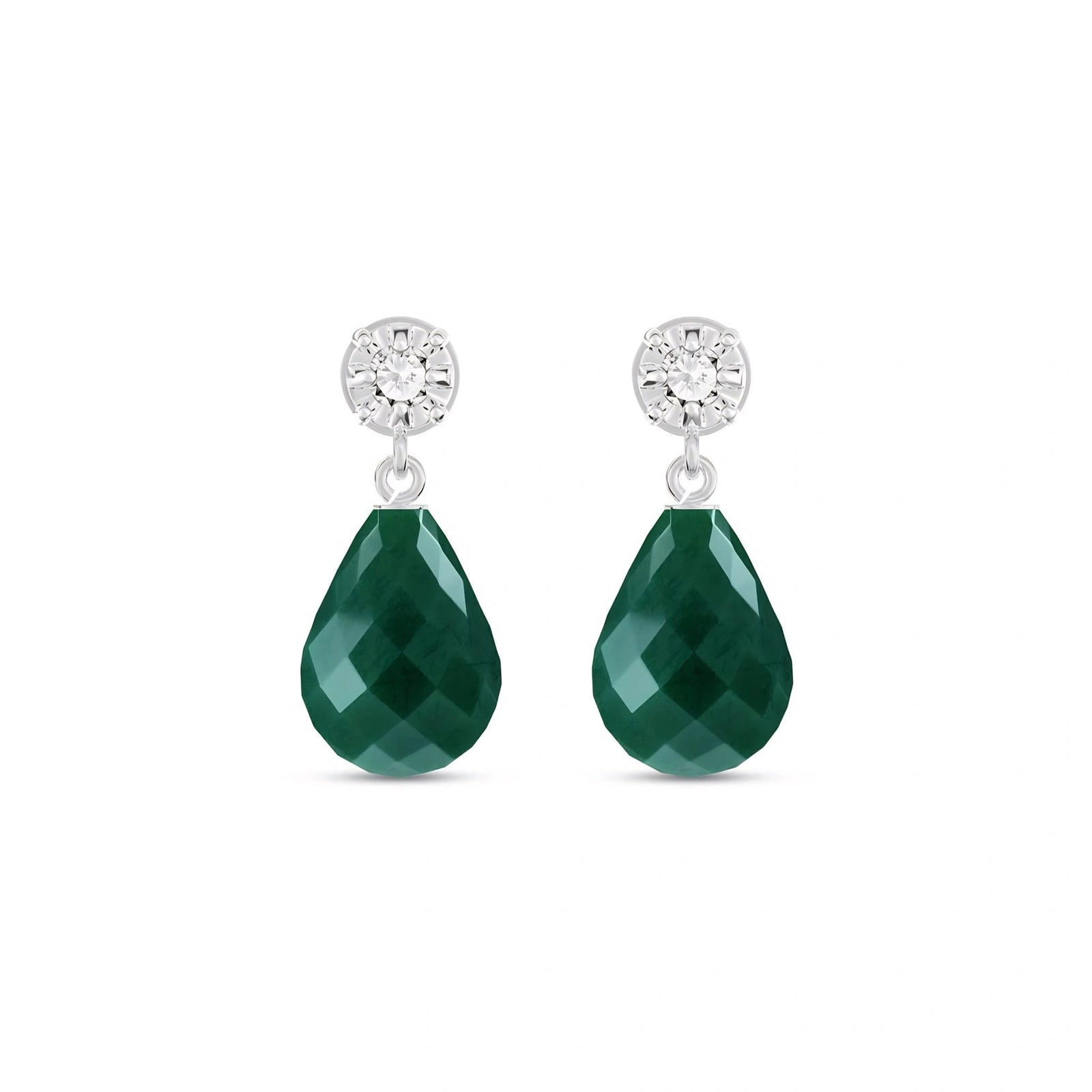 White Gold Emerald & Diamond — Mercedes