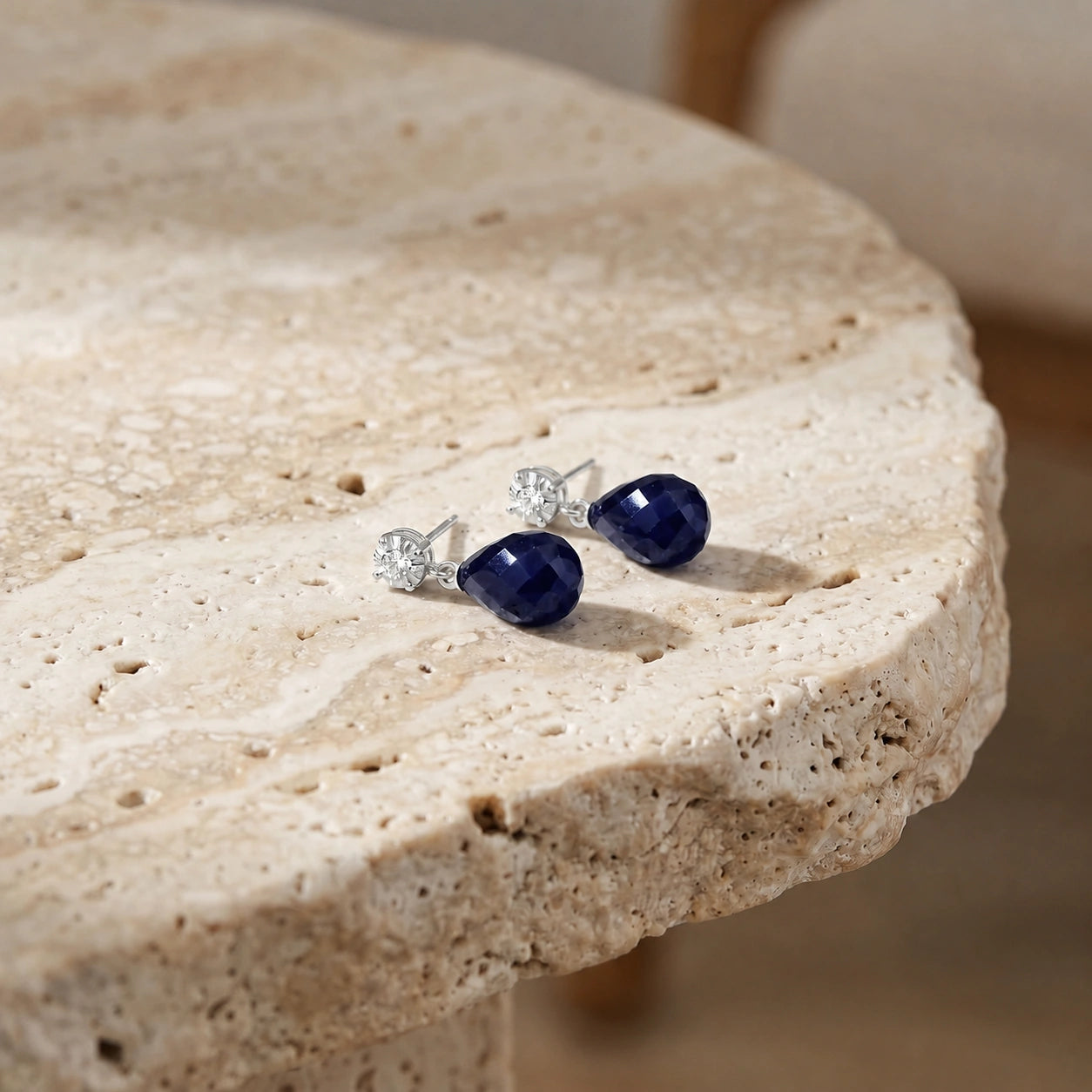 White Gold Sapphire & Diamond — Mercedes