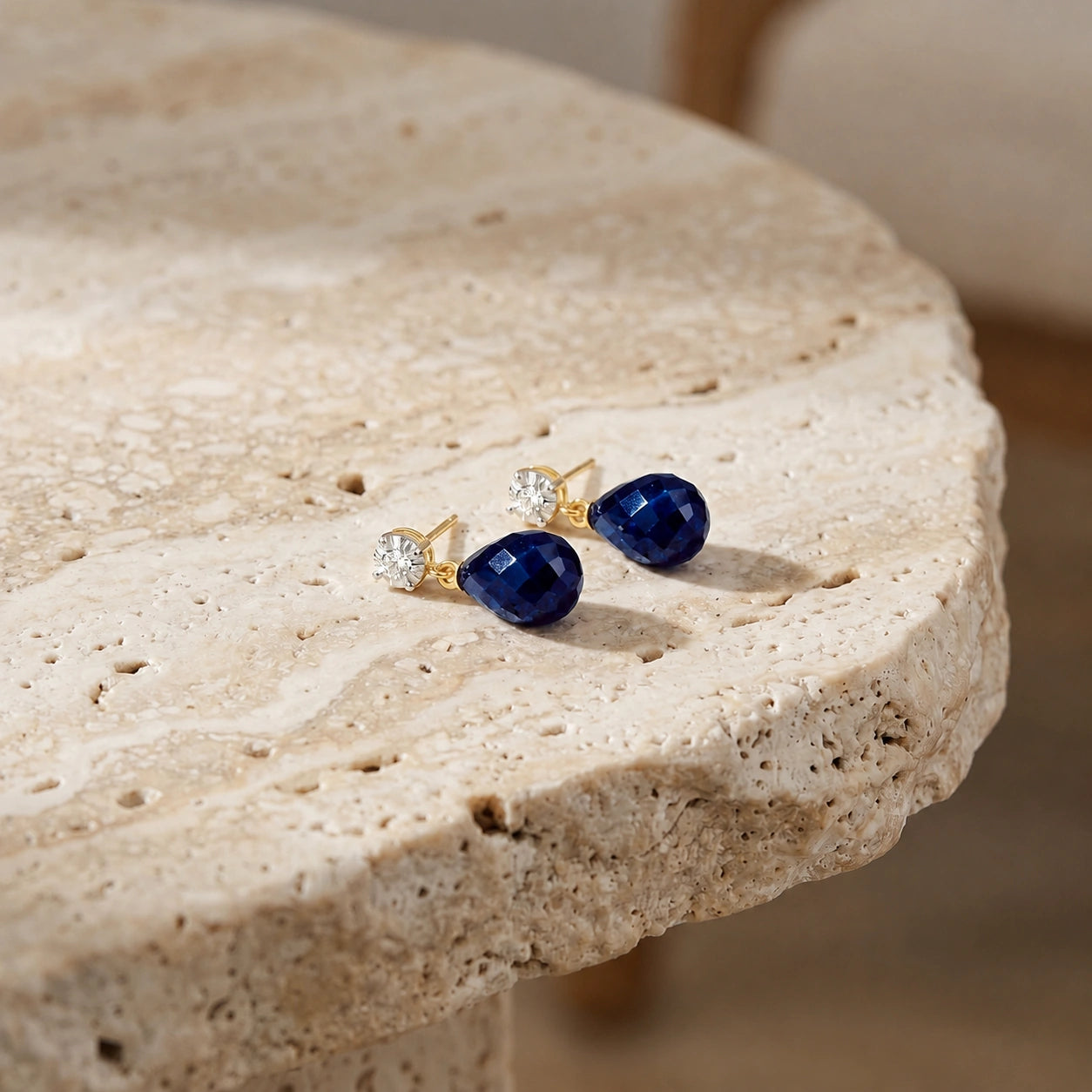 Yellow Gold Sapphire & Diamond — Mercedes