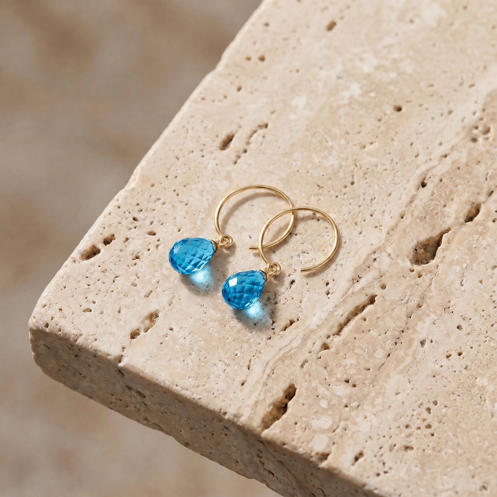 Yellow Gold Blue Topaz — Mariaagata