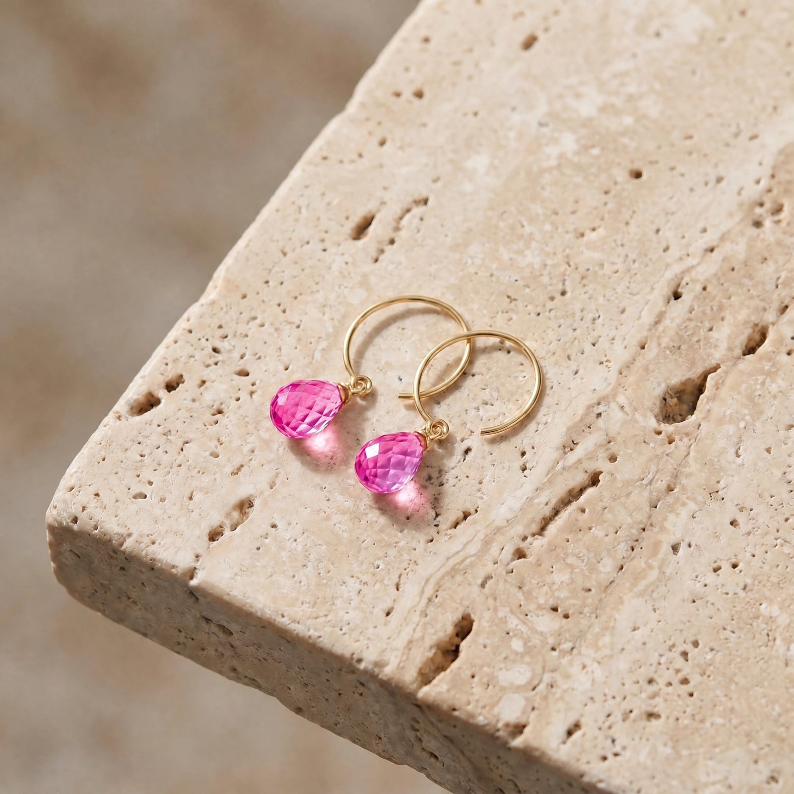 Yellow Gold Pink Topaz — Mariaagata