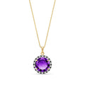 Yellow Gold Pendant Necklace Amethyst 10K — Liana